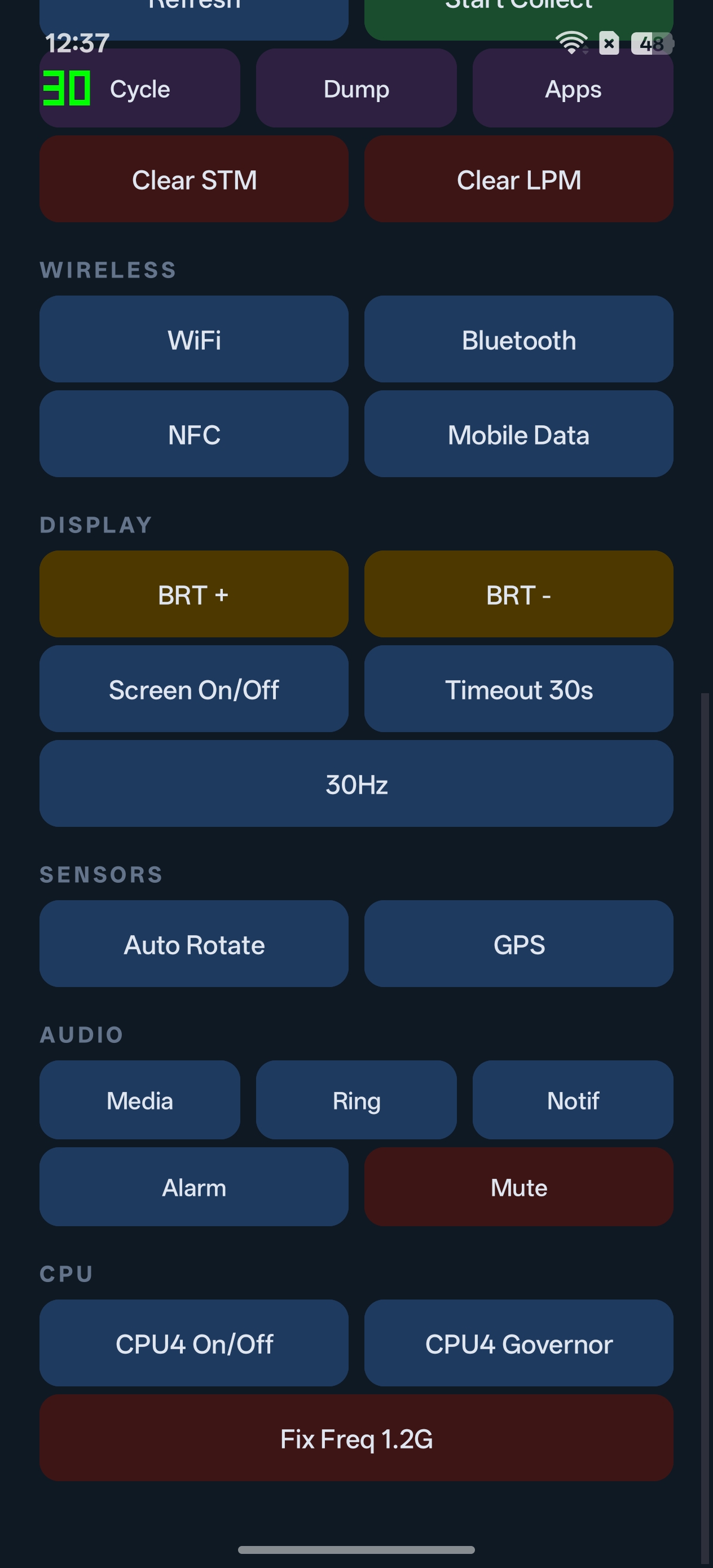 PowerLens app control panel